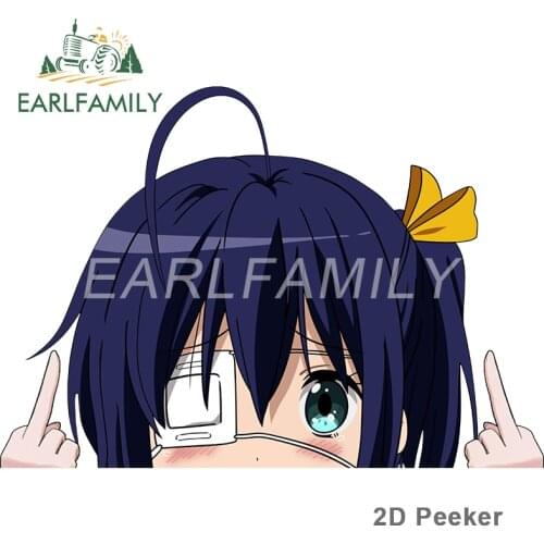 EARLFAMILY 13cm x 9.1cm for Chuunibyou Peek Anime Car Assessoires Stickers Car Refrigerators Decal Campervan Vinyl Funny Decor