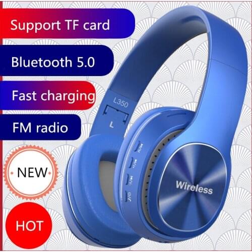 HOT L350 Wireless Bluetooth 5.0 Headphones Sports Music Stereo Headsets Support TF Card 3.5mm AUX and FM Radio with Mic