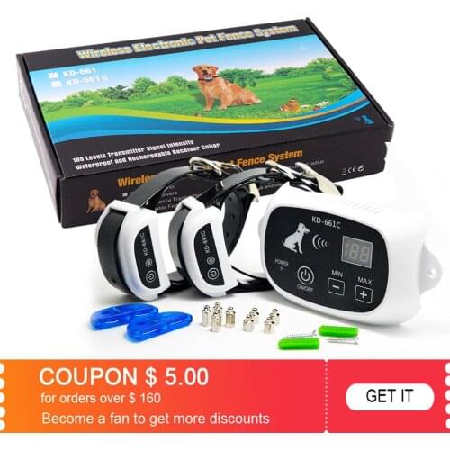 KD-661 dog electric fence system wireless Waterproof Rechargeable 1/2/3 dogs electeic collar 500 meters Pet Containment LCD