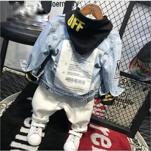 Kids clothing sets fashion cartoon children spring and autumn Denim jacket + hoodies + jeans 3pcs boys set toddler boys clothing