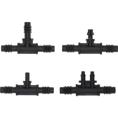 10Pcs 8/11mm to 4/7mm Barbed Connector Drip Irrigation System Tee Hose Connector Garden Watering Pipe Fitting Hose Splitter