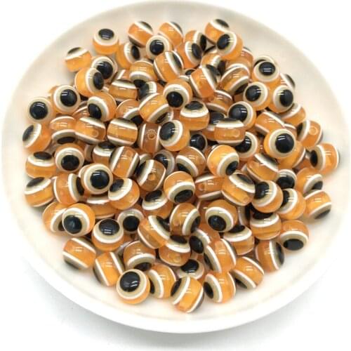 Wholesale 6/8 /10mm Round Resin Gasket Beads Mixed Evil Eye Beads For Jewelry Making Accessories #09