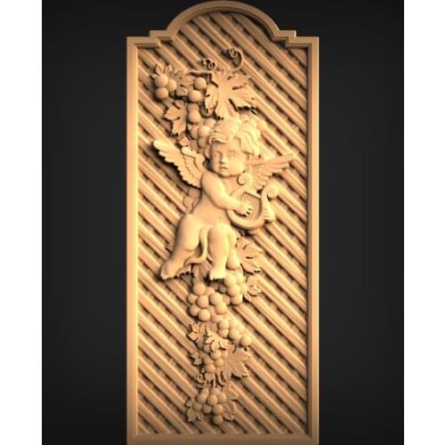 3d STL Model for CNC Router 3D Printer Artcam Aspire Bas Relief_Angel baby panel"CNC files"
