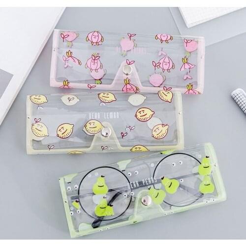 Cartoon Cute Travel Women Transparent Eye Glasses Box Bag Case Protection Holder Carry Box Eyewear Accessories