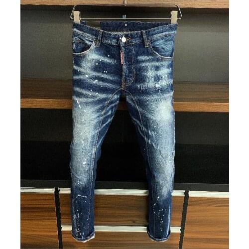 Jeans Pants Design Cool Top Jeans Men Slim Jeans Denim Trousers Blue Hole Pants Jeans For Men A378