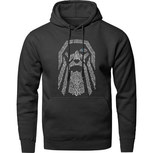 Men spring autumn popular jackets Odin Vikings fashion print hooded tracksuits fleece Sweatshirt man new style slim fit outwears