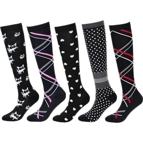 New Compression Socks Atheletic Crossfit Golfs Tube Medical Nursing Socks Outdoor Men Women Running Hiking Black Sports Socks