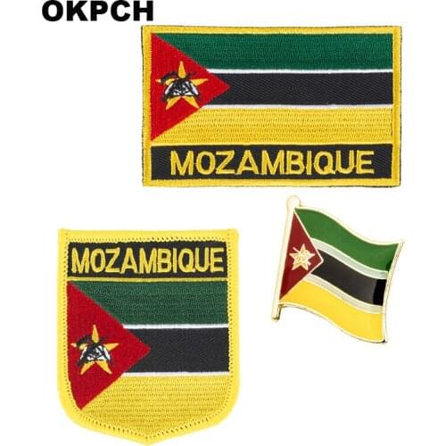 Mozambique flag patch badge 3pcs a Set Patches for Clothing DIY Decoration PT0133-3
