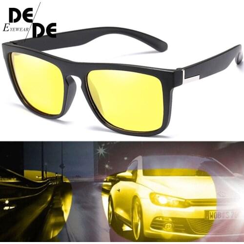 The New TR90 Polarized Sunglasses with Case Women Square Driving Sun glasses Men UV400 Night Vision