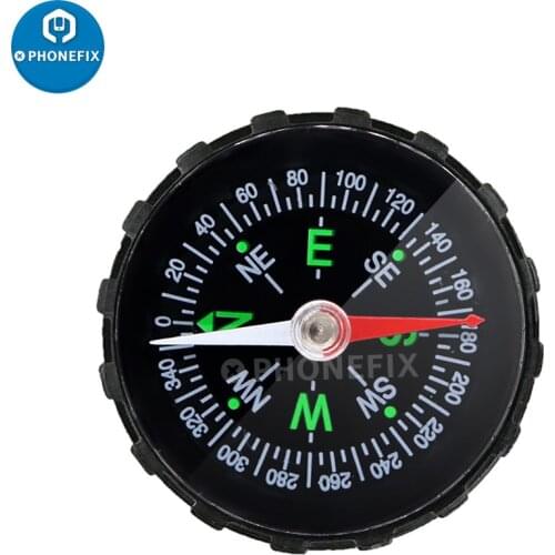 Portable Survival Compass Aluminum Lightweight Emergency Compass Outdoor Camping Hiking Navigator Adventure Wild Tool Black
