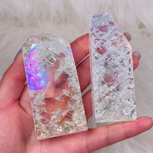 Rainbow Crystal Clear Popcorn Quartz Obelisk Crystal Healing Specimen Natural Crystals Home Decor