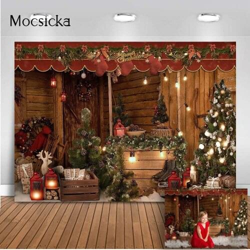 Christmas house photography backdrop glitter Christmas tree photo booth background studio newborn portrait photography studio