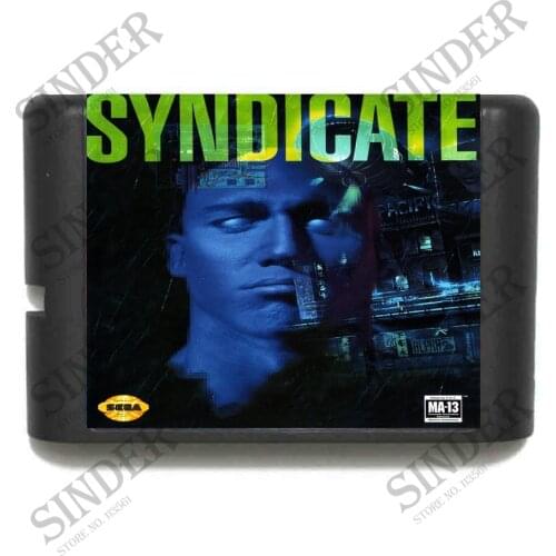 Syndicate 16 bit MD Game Card For Sega Mega Drive For Genesis