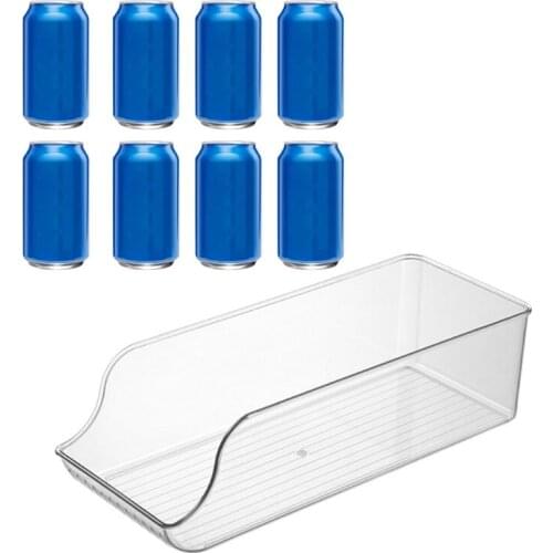 Refrigerator Organizer Fridge Bins for Freezer Kitchen Countertops Cabinets Can Dispenser Clear Plastic Food Pantry Storage Rack