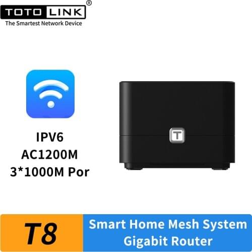 TOTOLINK T8 AC1200 Mesh Wifi Gigabit Router 1 Pack Wireless Repeater APP Remote Manage