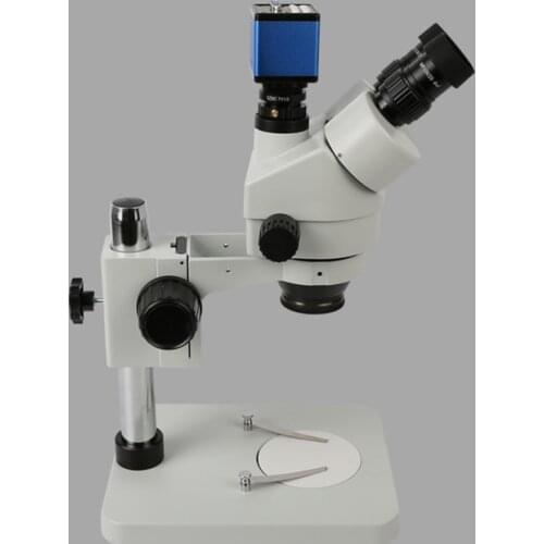 7X-45X Double Distance Zoom PCB Inspection Bearing Boom Stand Stereo Trinocular Microscope Electronic Phone Repair Microscope