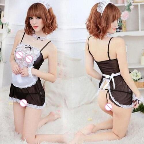5Pcs/Set Women Lace Headband G-String Dress Apron Collar Cosplay Maid Costume soft and breathable comfortable to wear cosplay