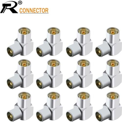 12/50/100pcs TV Male Plug To F Female Jack 90 Degrees Head Right Angled Bending Type Cable TV Antenna Connector