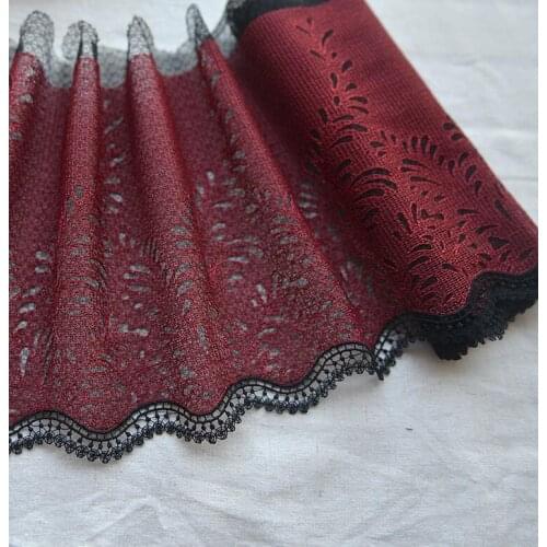 2 Meters Burgundy Soft Tulle Embroidery Lace Trim DIY Garment Accessories Lace Fabric Free Shipping