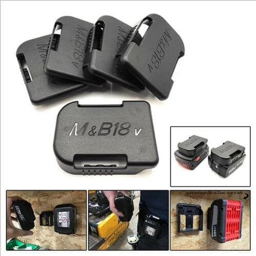 2 In 1 Universal 14.4V/18V Lithium Battery Storage Rack Bracket Seat Slot Belt Suspension Buckle 5 Sets of Bracket Seat