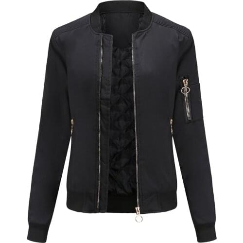 2021 New Autumn Womens Jacket Baseball Coat Women Casual Solid Color Femme Kpop Jacket Outwear Bomber