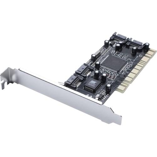 Sata Pci 4-Port Expansion Card Sata Controller Pci Raid Card Pci to Sata Adapter Card Suitable for Desktop/Computer