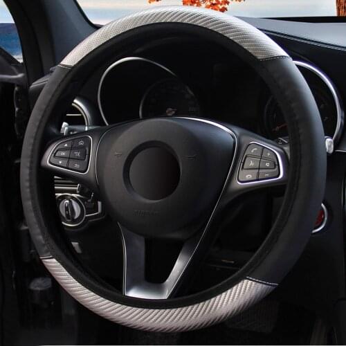 5 Colors Universal Car Steering Covers Car Steering Wheel Cover Carbon Fiber Auto Decoration Interior Accessories