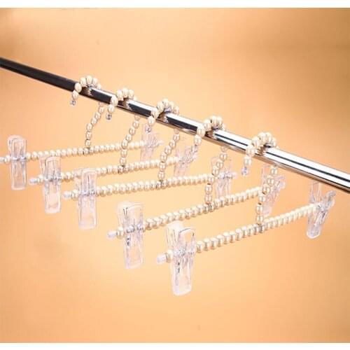 5pcs/lot 32cm champagne colored pearl pants clip. Multi-functional plastic anti-slip underwear clip
