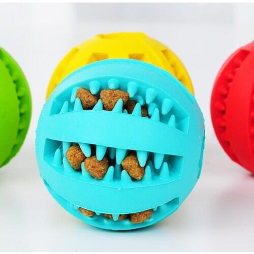 5CM Pet Dog Toys Interactive Elasticity Ball Natural Rubber Leaking Ball Tooth Clean Ball Cat Dog Chew Interactive Toys Supplies