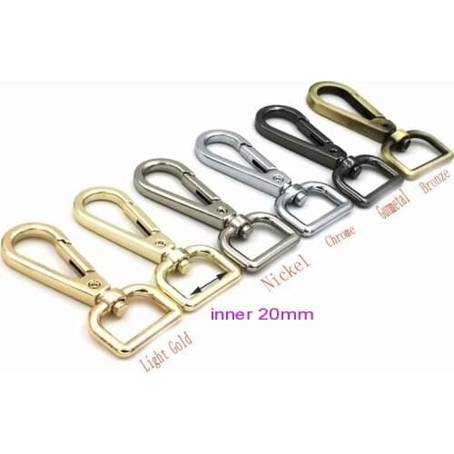 6pcs Swivel Snap Hook 20mm Inner Loop Size silver Push Gate Snap Hook