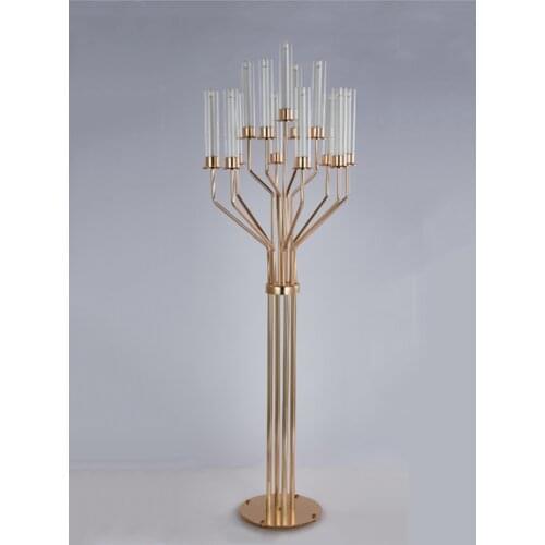 Acrylic Candelabras 160 CM Height 13 Heads Candle Holders Luxury Wedding Table Centerpiece Candlesticks Home Decoration