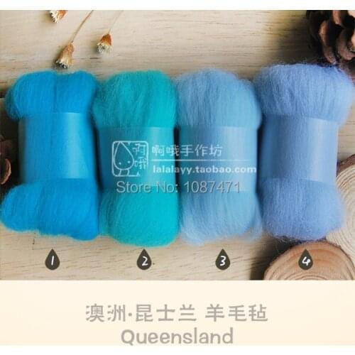 Needlework Wool Accessories Decoration strip poke fun wool felt set handmade diy kit material 20g/piece ,4piece/lot