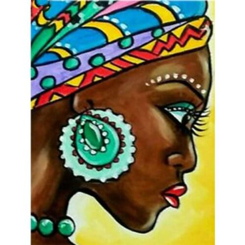 Africa Woman Diamond Painting Full Square 5D Diy Diamond Embroidery Kits Mosaic Diamond Cross Stitch,fantasy Art Home Decoration