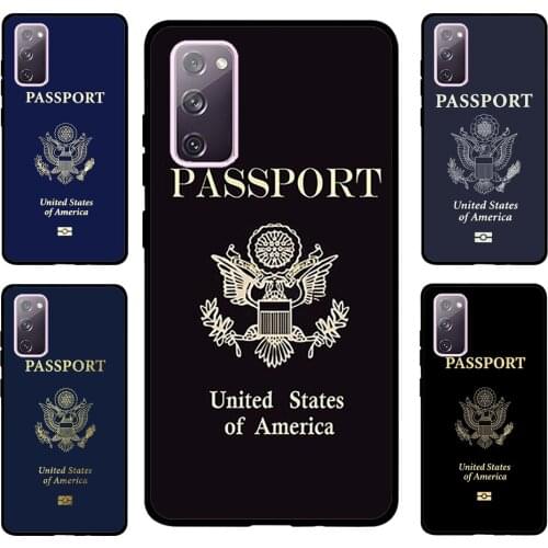 American Passport For Samsung S20 FE S8 S9 S10 S10e S21 Case For Galaxy Note 20 Ultra Note 10 Plus Coque