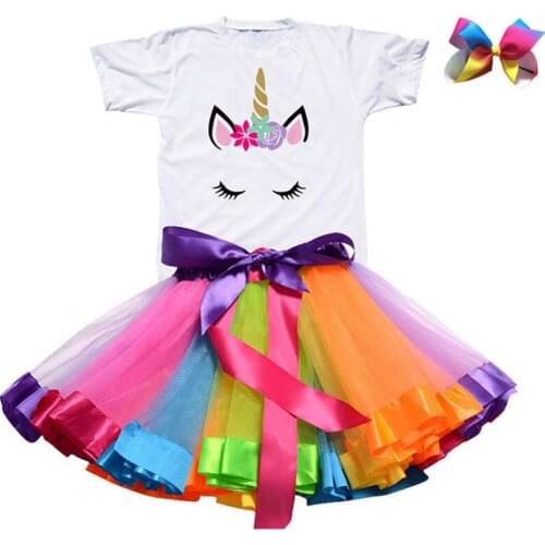 2019 Kids Unicorn Dress For Girls Summer Baby Girls Unicorn Party Outfits Princess Dresses Unicornio Children Kids Clothes
