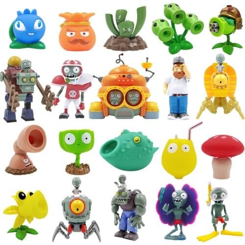 1pcs Plants vs Zombies Pirate Peashooter Gatling Pea Shooter Zombie Action Figure Model Toy Dolls Shooting Toy Kids Gift for Boy