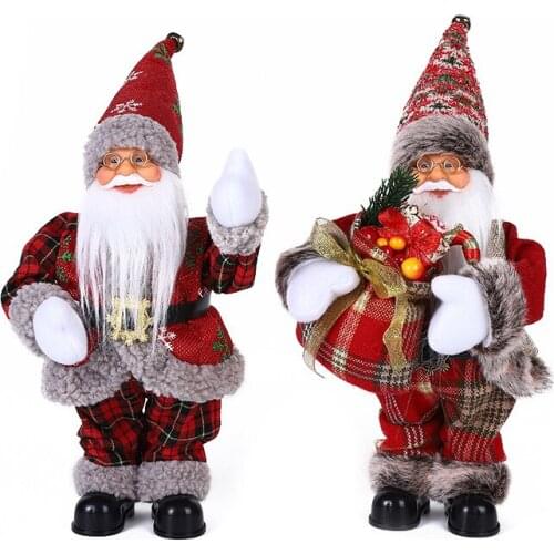 Electric Music Santa Claus Doll Ornaments Snowman Christmas Home Decoration New Year Gifts For Kids