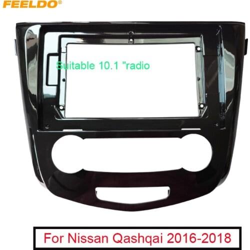 FEELDO Car Audio 10.1 Inch Big Screen Fascia Frame for Nissan Qashqai DVD Dash Panel Installation Mount Trim Kit