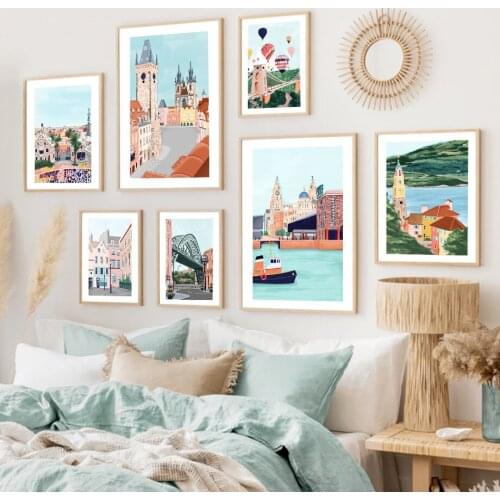 France Spain Britain Italy Modern Tourism City Wall Art Canvas Painting Posters And Prints Wall Pictures For Living Room Decor