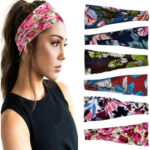Top Cotton Women Headpiece Stretch Hot Sale Turban Hair Accessories Headwear Yoga Run Bandage Hair Bands Headbands Wide Headwrap