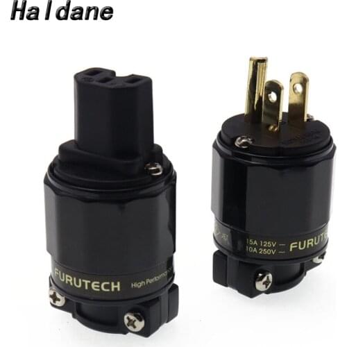 Haldane pair HIFI FI-11-N1M(G) US Version Gold Plated Power Connector Series Power Plug Jack for DIY AC power Cord Cable