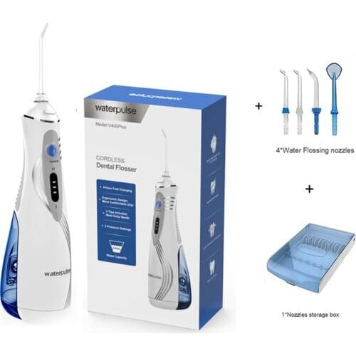 Li-Ion battry Oral Hygiene tool, V400 Plus Water Dental Flosser Irrigator +4 Nozzles +Box, Mouth Teeth Cleaning Dental Irrigator