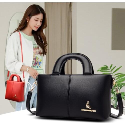 Red Womens Bag 2021 Elegant Intellectual Ladies Shoulder Bag Fashion Simple And Comfortable Portable Female Messenger Bag Black