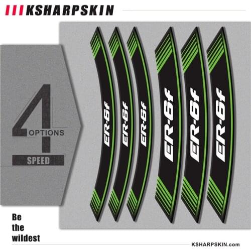 Creative 8X motorcycle tire stickers personalized reflective decorative decals fashion wheel foil for kawasaki er-6f