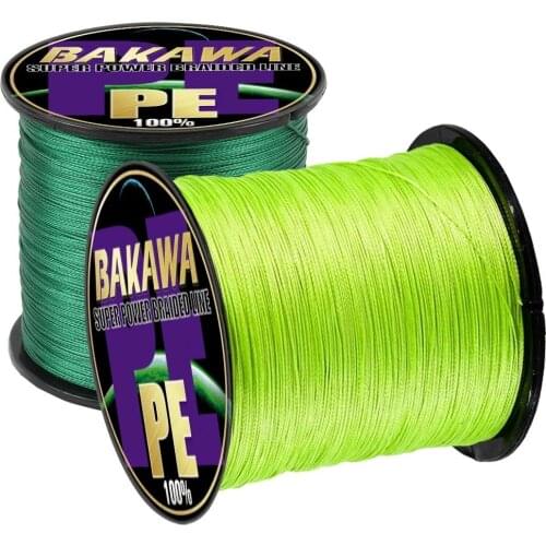 BAKAWA Braided Fishing Line Japan Multifilament 100% PE 4/8 Trands 300M 500M 12LB To 120LB Sea Saltwater Carp Weave