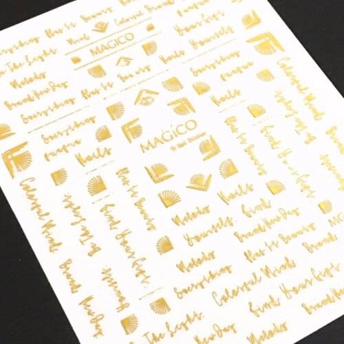 Nail sticker Newest MG-G051 golden folding fan 3d nail decals Japan type DIY decorations for nail accessory