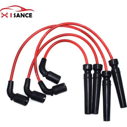 New 4Pcs Ignition Wire Cable Kit For Chevrolet Aveo Pontiac Suzuki Swift Daewoo LANOS NUBIRA KRX015 96497773,96211948