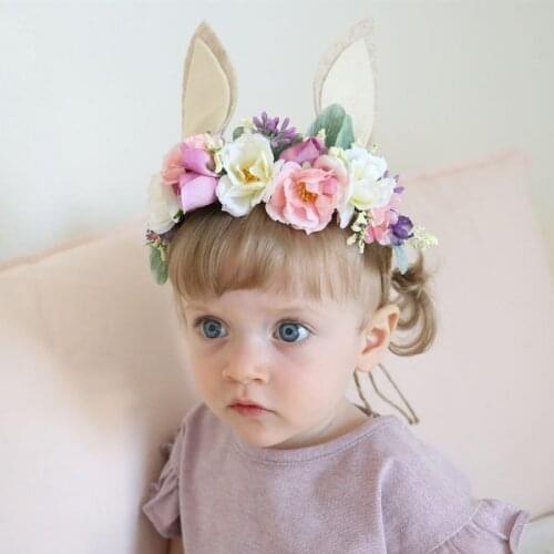 New ladies and childrens wreaths Seaside holiday simulation flowers rabbit ears hair band headwear holiday party shooting props