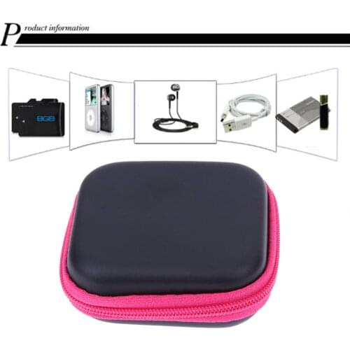 New Mini Square EVA Case Headset Bluetooth-compatible Earphone Cable Storage Box Carrying Pouch Bag SD Card Holder accessories