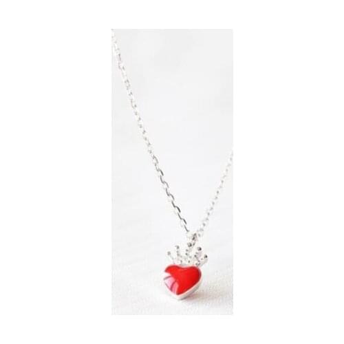Red Heart Korea Simple Cute 925 Sterling Silver Clavicle Chain Temperament Personality Trendy Female Necklace SNE221
